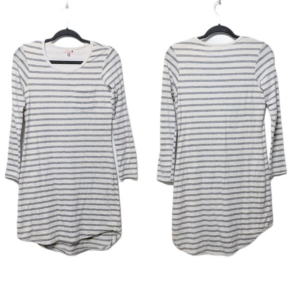 SUNDRY Gray Striped Long Sleeve Soft Shirtdress S - Picture 7 of 7